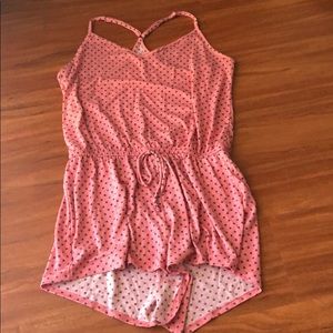 medium polka dot pajama romper